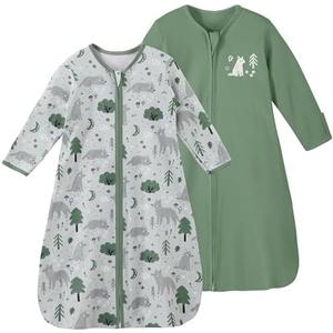 Yoofoss Baby Sleep Sack 0-6 Months Long Sleeve Wearable Blanket Baby 100% Organic Cotton 2-Way Zipper 0.5 Tog Newborn Sleeping Sack, Lightweight(Small)