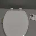 Mayfair Linden Slow Close Toilet Seat, Non Slip Heavy Duty Wood, Easy Install, Elongated, White
