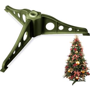 Pangda Christmas Tree Stand Plastic Christmas Tree Legs Replacement Artificial Xmas Tree Base Artificial Tree Replacement Stand Plastic Base Stand Holder for Xmas Trees 0.75 in Diameter (Green)