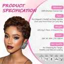 Brown Short Curly Pixie Cut Lace Front Wigs Remy Human Hair for Women, 13x4 HD Lace Frontal Wig Chocolate Brown Short Curly Deep Wave Human Hair Wig Wavy Layered Pixie Cut Wig Glueless Wigs With Bang