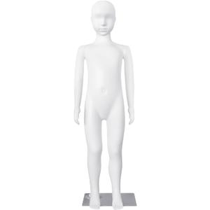 Child Mannequin Full Body Kids Dress Form Adjustable Detachable Manikin Body Display with Metal Base White