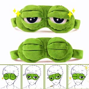 Sleep Masks for Women,Eye Mask for Sleeping, Night Mask Sad Frog Cute Block Out Light, Soft Comfort Eye Shade Cover for Travel Yoga Nap, Green