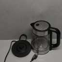 Amazon Basics Electric Kettle with Glass Carafe for Tea and Coffee, BPA-Free, Fast Boiling, Auto Shut-Off, 1.7 Liter, 1500W, Black and Silver (1.8 Quarts)