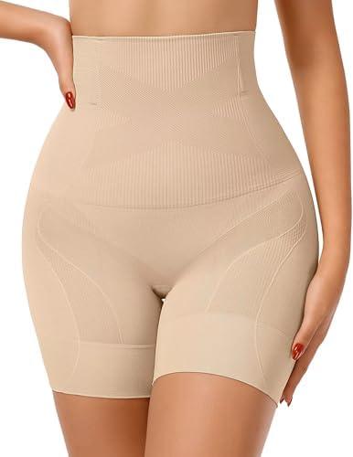Vertvie Shapewear for Women Tummy Control High Waisted Body Shaper Shorts Butt Lifting Thigh Slimmer Girdles Under Dresses, Size 2XL, Beige