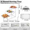 3 Tier Serving Trays Platters Catering Buffet Food Display Stand for Party