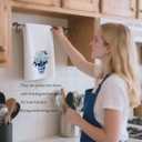 Blue Hydrangea Printed Towel 16x24 Inch - Decorative Hand & Dish Towel with Porcelain Vase Pattern, Kitchen Bath Decor, Housewarming Gift