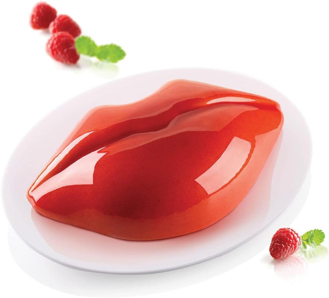 Silikomart Bacio (Kiss) Silicone Mold, Flexible Lip-Shaped Mold with 3D Technology for Baked and Frozen Desserts, Easily Unmolds, Oven, Microwave, Freezer and Dishwasher Safe, Made in Italy