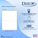 8.5" x 11" Blank White Perforated Cardstock Paper - 2 Per Sheet Breaks to 5.5" x 8.5" - Inkjet/Laser Printable - for Postcards, Flash Cards, Index Cards - 100 Sheets / 200 Cards