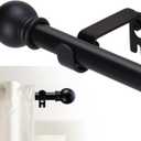 Curtain Rods for windows 32-62 inch, 5/8 inch Decorative Matte Black Splicing Heavy Duty Metal Curtain Rod set with Brackets
