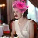 Fascinators Hats with Gloves Set for Women 20s 50s Cocktail Tea Party Wedding Costume Headwear