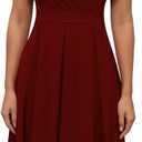 Womens Burgundy Cocktail Prom Dresses 2025 Summer Sexy V Neck Lace Maternity Clothes Formal Wrap Wedding Guest Bridesmaid Midi Dress,Large
