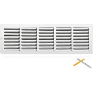Fancat 30"W x 8"H Return Air Grille [Duct Opening Size], Steel HVAC Return Air Vent Cover for Wall & Ceiling, White Powder-Coated Rust-Resistant AC Cold Air Return, Outer Dimensions 31.75"W x 9.75"H