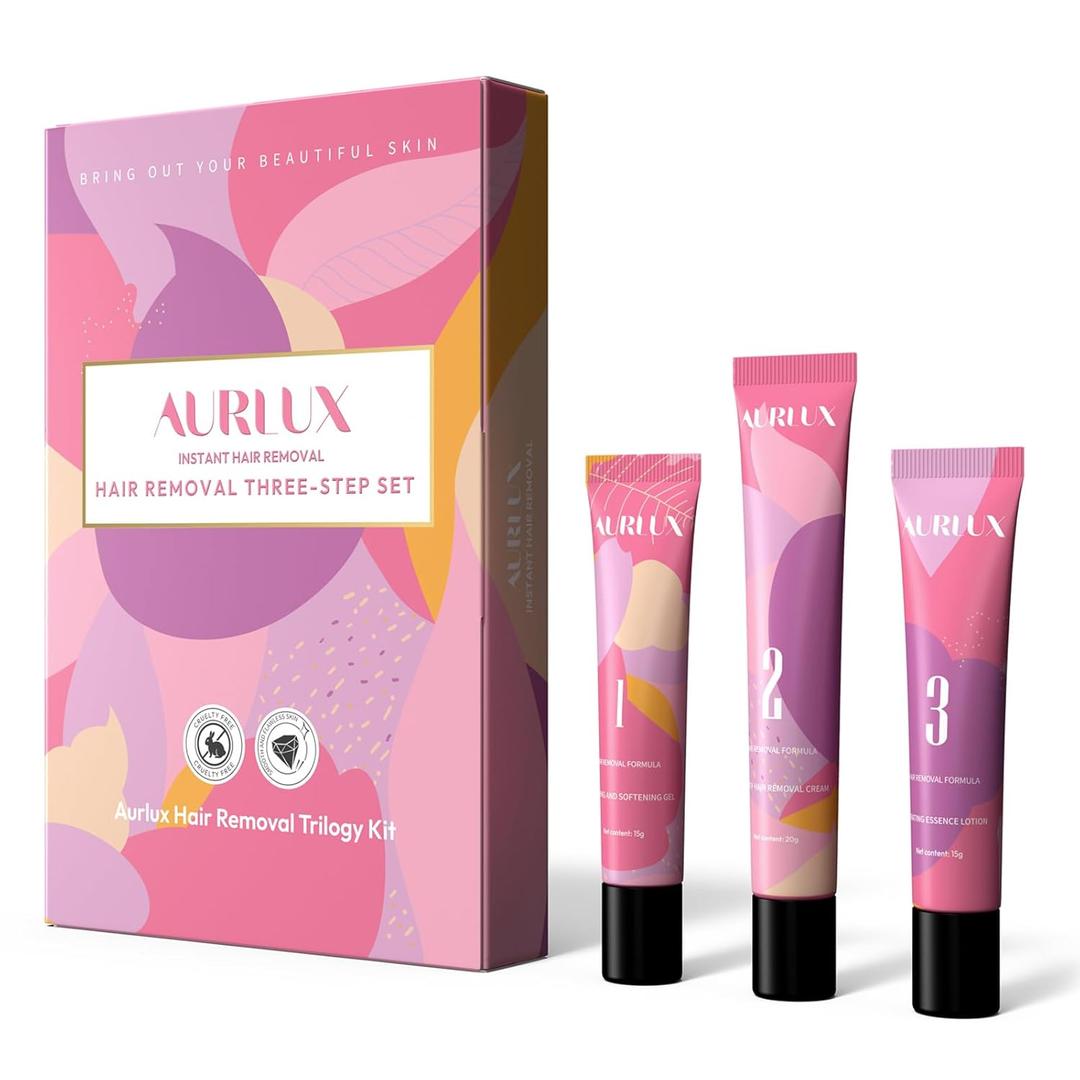 Hair Remover Cream for Face, 15 Minutes - Facial Hair Removal for Women, Hair Removal Trilogy Kit for Coarse, Fine and Stubborn Hairs, Removes Hair from Chin, Upper Lip & Sideburns (1 Set)