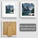 Hongkee 6x6 White Picture Frames set of 3, Made of Wooden and Real Glass Square Photo frame - Displays 4x4 Picture With Mat or 6 x 6 Without Mat, Desktop & Wall Collage Frame set