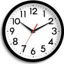 Wall Clock Small Analog 8 Inch Silent Non Ticking Battery Operated Modern Simple Decorative for Kitchen Office Bedroom Bathroom Living Room(Black)
