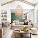 Arturesthome Natural Rattan Pendant Light, Woven Lantern Chandelier Pendant Lamp Shade, Hanging Ceiling Light, Handmade Lampshade for Kitchen Island Hallway Foyer, 13.7" * 19.68"