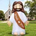 DomKom 6FT Jesus Inflatable Outdoor Decorations, Build-in LED Lights Holiday Blow Up Yard Decoration, for Spring Holiday Party, Outdoor,Garden, Yard Lawn Dcor