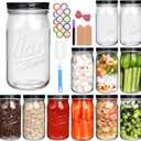 QAPPDA Wide Mouth Mason Jars 32 oz 12 Pack, Large Glass Jars Canning Jar with Lids for Pickling, Storage Food, Meal Prep, Jams, and Spices