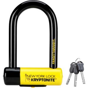 Kryptonite New York Fahgettaboutit Mini Bike U-Lock, Heavy Duty Anti-Theft Bicycle U Lock, 18mm Shackle with Keys, Ultimate Security Lock for Bicycles E-Bikes Scooters,Black
