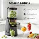 EanOruus Juicer Machines, 3-in-1 Cold Press Juicer with 6.5" Extra Large Chute, 100oz Large Capacity, AC Motor, Makes Juice, Nut Milk & Sorbet, Premium Gray
