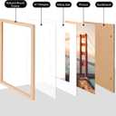 KINLINK A1 Picture Frame, White Oak Solid Wood Frame with Acrylic Plexiglass for Pictures A2 with Mat or A1 without Mat, Wall Mounting Display Photo Frame 1 Pack