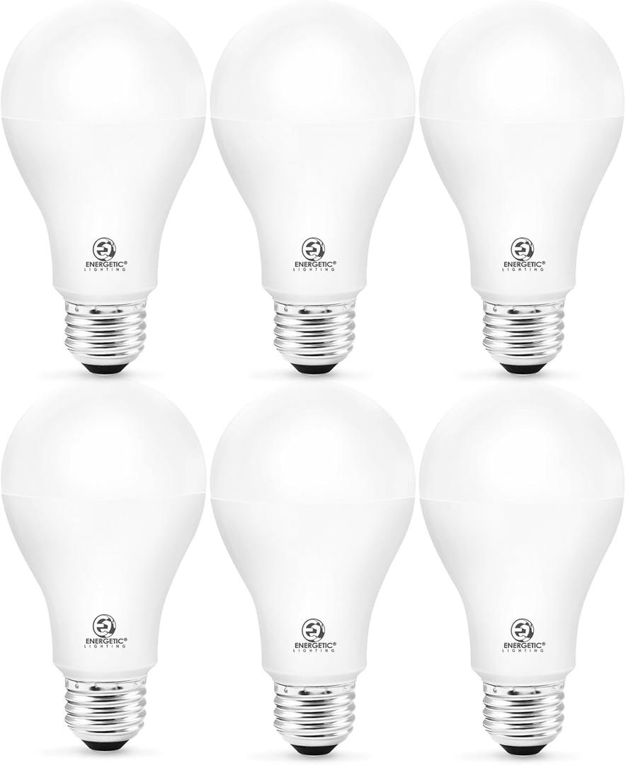 6 Pack Super Bright Light Bulb 150 Watt Equivalent A21 LED Light Bulb, Cool White 4000K, 2600 High Lumens LED Bulb, E26 Base, Non-Dimmable, UL Listed