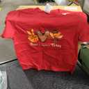 Peace Love Turkey Little Pilgrim Thanksgiving Womens Girls T-Shirt XS