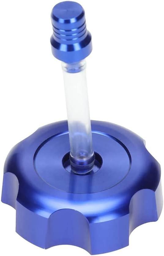 Riloer CNC Aluminum Gas Fuel Tank Cap with Vent Breather Tube, 40mm/1.57in Gas Fuel Tank Cap, Petrol Diesel Cover, Fit for 50cc 70cc 90cc 110cc 125cc Coolster, Blue