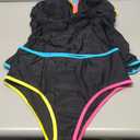 Blooming Jelly Womens Tummy Control Tankini Swimsuits Color Block Bathing Suit V Neck Two Piece Swimwear with Shorts, L