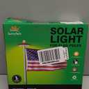 Sunnytech Solar Power Flag Light - Auto Active Brightest, Upgrade Solar Powered Light for 6ft Flag Pole, 12LED Waterproof Black