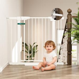 29-43" Baby Gate for Stairs, 36" Tall Dog Gate Indoor, Pressure Mountd Baby Gates with Auto-Close/Hold-Open Features and Anti-Trip Pedal, Safety Kids Gate for Doorways, House, Stairs