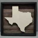 Texas Wood Sign - 16.5" X 15.5” State Map Silhouette Wooden Wall Art - Rustic State Pride Gift and Home Decor From Cranberry Collective