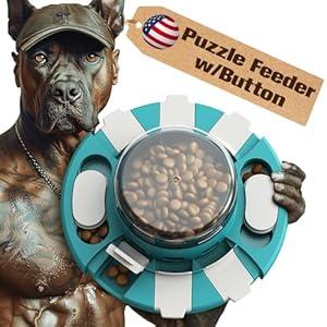 KADTC 2 Levels of Challenge - Dog Puzzle Feeder Toy - U.S. Brand - Design Push-to-Release Treat Dispenser for Small Medium Large Dogs Boredom Buster, Puppy Mental Stimulation Enrichment Puzzles Toys