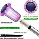 DenicMic Solar Lights Outdoor 10 Pack Waterproof Purple LED Stainless Steel Stake Outside Lights for Yard Pathway Garden Driveway Walkway Landscape Path Lighting Halloween Decorations Outdoor