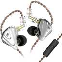 KZ Wired Earbuds ZSX in-Ear Headphones with Dynamic Crystal-Clear Sound and Ergonomic Custom-Fit Earpieces (S/M/L), 3.5mm Jack for Phones and Laptops(with Mic,Black)