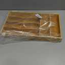 Bamboo Silverware Organizer, Bamboo Kitchen Drawer Cutlery Organizer, Utensil Holder, Flatware Organizer Tray (15.8"x9.5"x1.6")