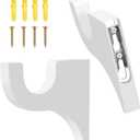 2Pcs Wooden Curtain Rod Brackets, Multipurpose Curtain Rod Bracket, Suitable for 2-inch Diameter Rods with 3 1/2 inch Returns, for Bathroom Bedroom Livingroom Kitchen (2Pcs-White)