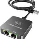 Ethernet Splitter 1 to 2 Out with Cat 6 Ethernet Cable, 1000Mbps High Speed, RJ45 Splitter, Gigabit Internet Splitter Connector for Cat 5/5e/6/7/8 Cable, Gray