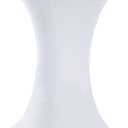 Tina's 32x43 Inch Highboy Polyester Spandex Cocktail Table Covers White, Fitted Stretch Cocktail Table Tablecloth for Round Tables