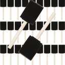 100 Pack 2 inch Foam Brush Sponge Wood Handle Paint Brush Foam Sponge Brush for Acrylics, Stains, Varnishes, Crafts