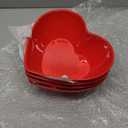 Maxdot Red 4 Pcs Large Heart Shaped Bowls, 8.9 Inch Plastic Heart Serving Bowls for Fruit, Sauce, Snacks, Candy, Dessert, Salad,Wedding Party Table Decor