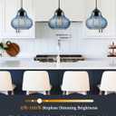 ELYONA 8 Inch Pendant Light for Kitchen Island Modern Blue Hand Blown Bubble Glass Pendant Lighting Hanging Light fixtures for Dining Room Bar Bedroom Living Room