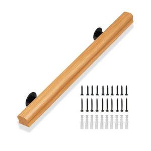 Stair Railing Indoor Wood 2FT, Sturdy Hand Rails for Indoor Stairs, Non-Slip Stair Handrails for Corridor, Lofts, Patio, Kindergarten, Wall Mounted Staircase Grab Bar for Elderly (Burlywood 2FT)