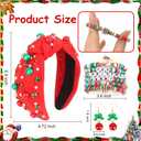 Semato 9 Pcs Christmas Accessories with Red Christmas Headbands & Earrings and Bracelets for Women New Year Xmas Gifts
