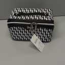 Travel Makeup Bag Cosmetic Case: Cosmetic Bag Set of 3 - Vegan Leather Make up Bag Organizer - Portable Toiletry Bags with Compartments & Handle (02-Black)