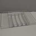 Yieach Clear Expandable Silverware Drawer Organizer - Adjust From 11'' to 22'' - Knife,Cutlery,Spoons and Forks Organizer,Large 8 Grid Flatware,Silverware Tray,Utensil Organizer for Kitchen Drawers