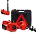 ROGTZ Electric Hydraulic Car Jack Kit with Impact Wrench and Tire Inflator Pump, 5 Ton 12V Hydraulic Jack for SUV Sedans Tire Change with LED Light(Red) (Red+Wrench)