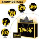 2 x Five Senses Gift Bags for Mother - 5 PCS Black and Gold Gift Bags Mothers Day with Handle Greeting Card Tissue Paper Sight Smell Touch Taste Sound Foil Stamping Gift Bag for Him Her for Birthday Anniversary Wedding 12 Inch