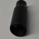 Richeer Adjustable 3-3.5 inch Inlet Exhaust Tip, 5" Outlet 12" Overall Length Stainless Steel Exhaust Tip Black Powder Coated Finish, for Vehicles with 3-3.5" O.D. Exhaust Tailpipe