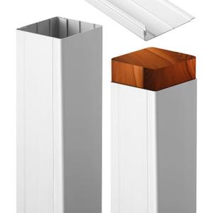 CroBlissful 2 Set 6 x 6 x 48" Post Sleeve Vinyl Post Wrap (Actual 5.5 x 5.5") Weatherproof Outdoor White Porch Column Wraps for Lasting Easy Installation on Patio Fence Mailboxl(Smooth Design)